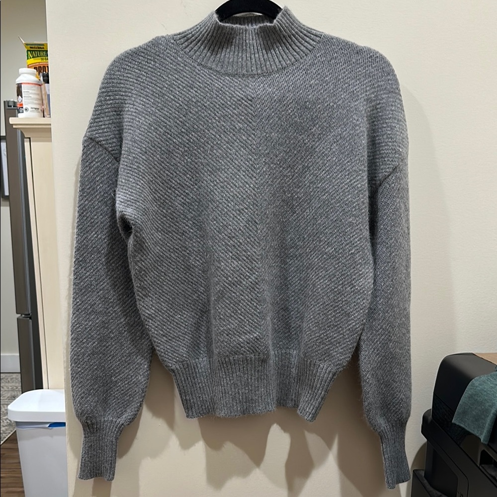 Cozy Gray Ribbed Sweater